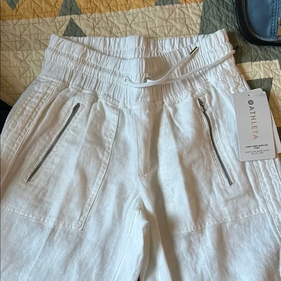 Athleta White Linen women’s Pants - Picture 2 of 5